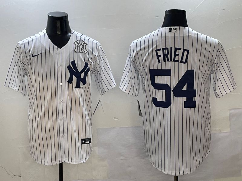 Men New York Yankees #54 Fried White Stripe Game Nike 2025 MLB Jersey style 6->new york yankees->MLB Jersey
